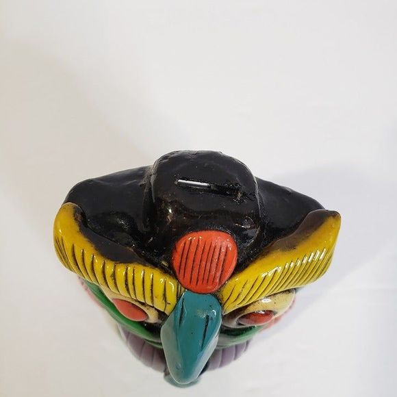 Cool Vintage Aztec Owl with Tie Whistle Black Pottery 4" Red Eyes Folk Art Decor - Picture 3 of 11
